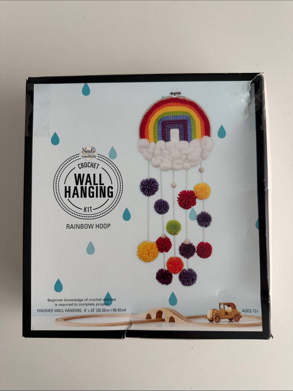 NEW Needle Creations - Crochet Wall Hanging Kit - Rainbow Hoop - Craft Wall Art